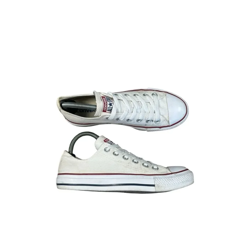 converse all star low top canvas sneakers shoes white women’s 8 lace up casual - Picture 10 of 10